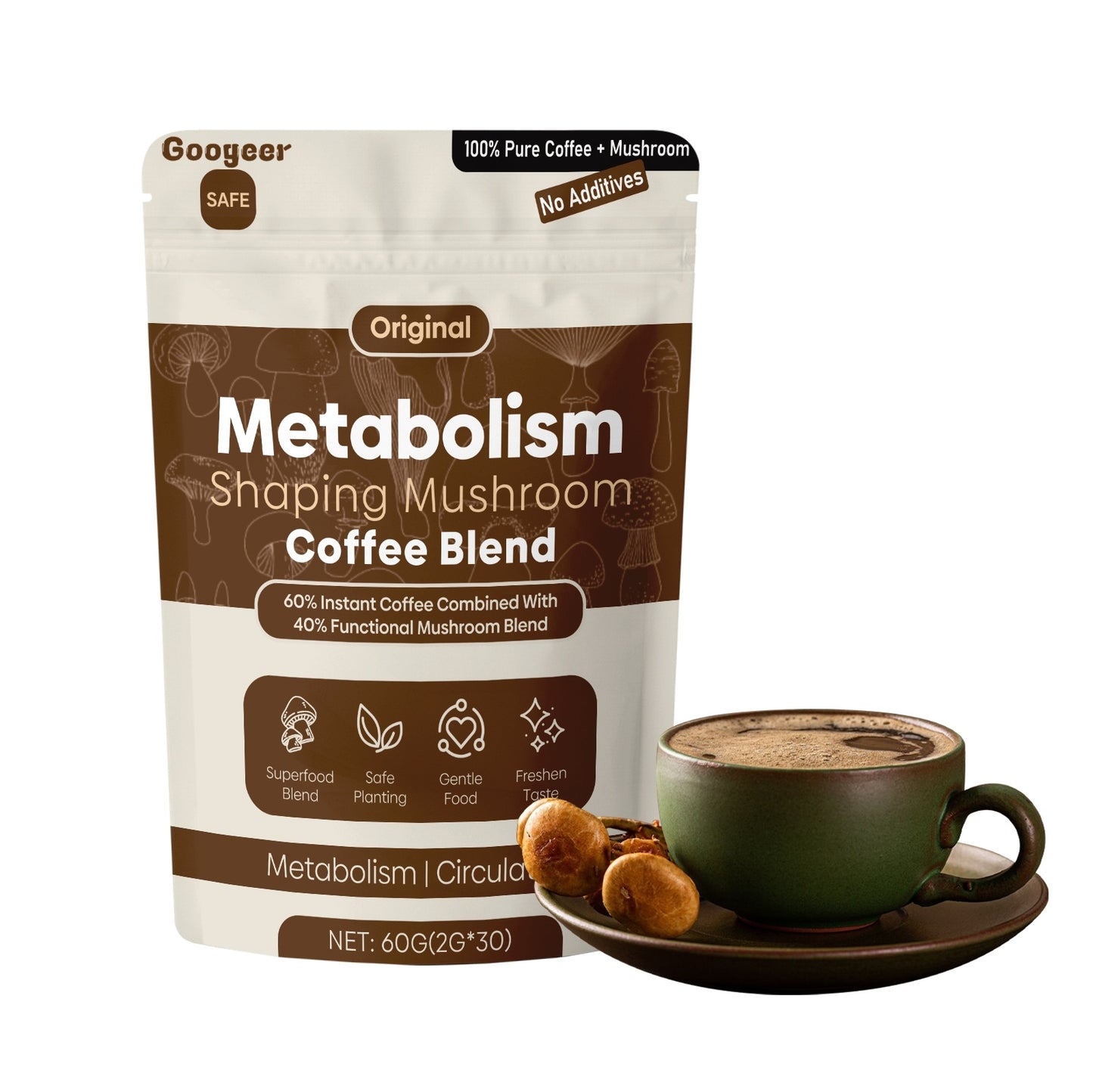 Stoffwechselfördernder Pilzkaffee-Mix